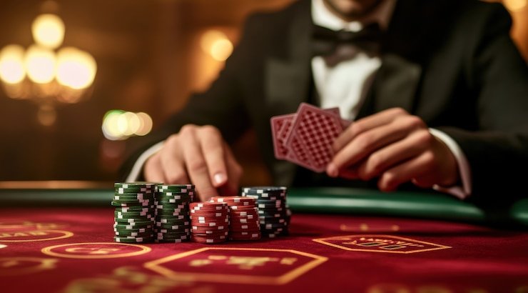 Tampilan studio Live Blackjack jayanegara4d dengan dealer profesional